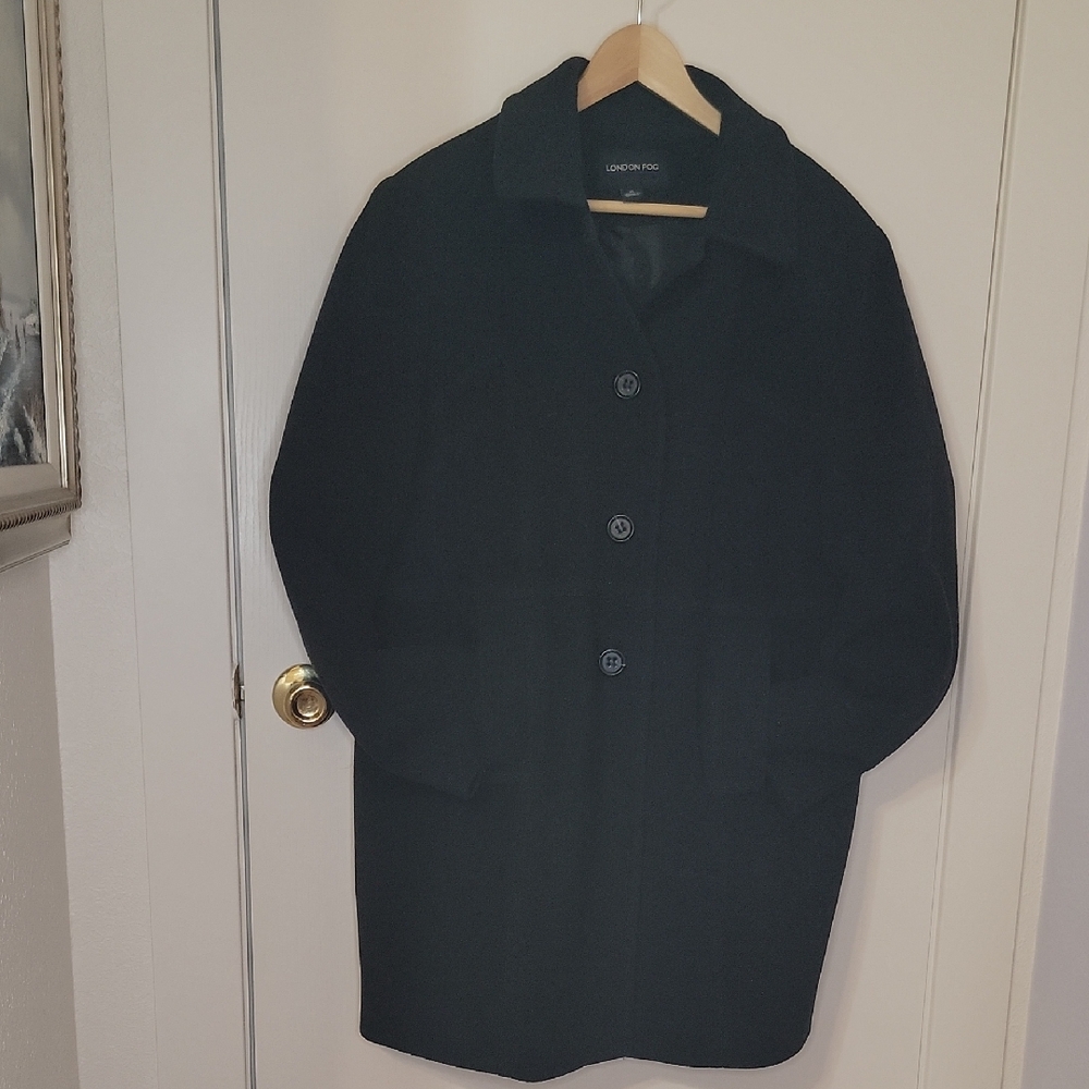 London Fog Women's Black Wool Trench Coat